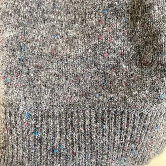 Tom James 1/4 Zip Merino Wool Sweater Grey with Speckles Elbow Patches Casual M - Picture 14 of 16